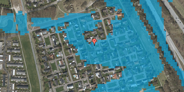 Oversvømmelsesrisiko fra vandløb på Rødhøjgårdsvej 86, 2630 Taastrup
