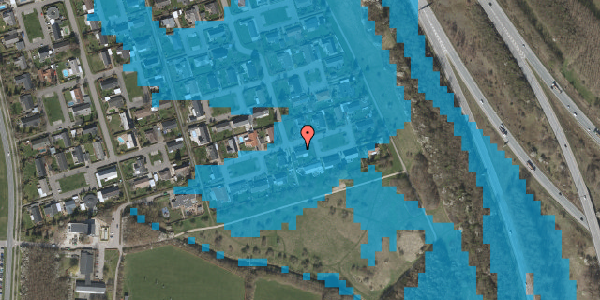 Oversvømmelsesrisiko fra vandløb på Rødhøjgårdsvej 125, 2630 Taastrup