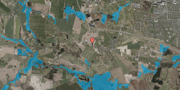 Oversvømmelsesrisiko fra vandløb på Nybøllevej 13, 2765 Smørum