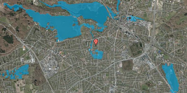 Oversvømmelsesrisiko fra vandløb på Birkhøjvej 16, 2800 Kongens Lyngby