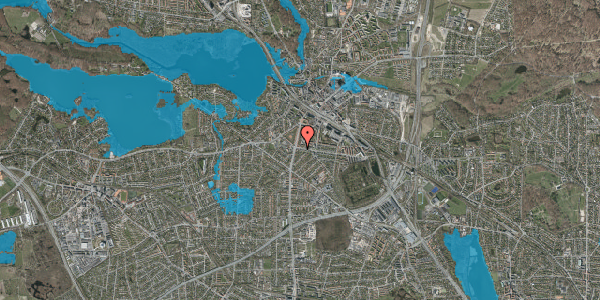 Oversvømmelsesrisiko fra vandløb på Christian X's Alle 89, st. tv, 2800 Kongens Lyngby