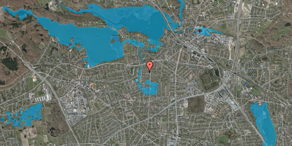 Oversvømmelsesrisiko fra vandløb på Granhøjvej 10B, 2800 Kongens Lyngby