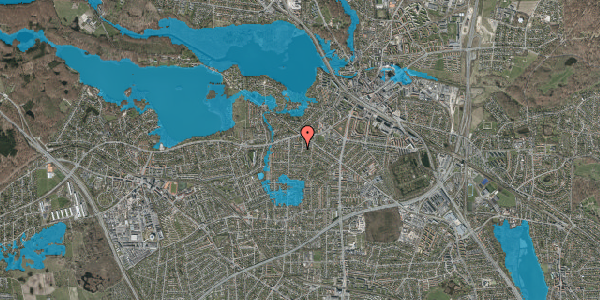 Oversvømmelsesrisiko fra vandløb på Holmelins Tværvej 1B, st. tv, 2800 Kongens Lyngby