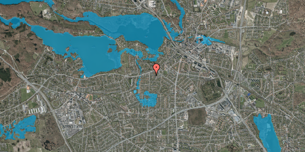 Oversvømmelsesrisiko fra vandløb på Holmelins Tværvej 8A, 1. th, 2800 Kongens Lyngby