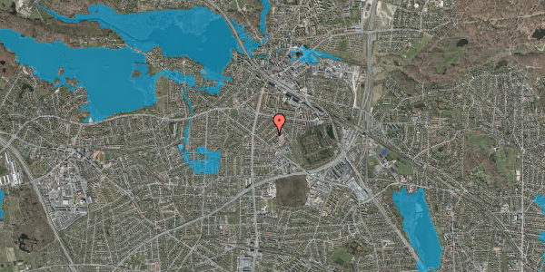 Oversvømmelsesrisiko fra vandløb på Humlevænget 14, 2800 Kongens Lyngby