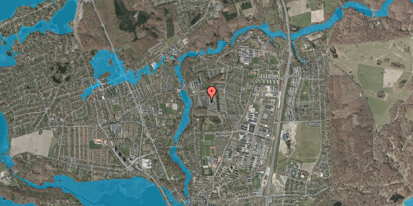 Oversvømmelsesrisiko fra vandløb på Lystoftevænget 127, 2800 Kongens Lyngby