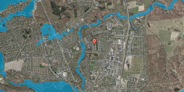 Oversvømmelsesrisiko fra vandløb på Lystoftevænget 151, 2800 Kongens Lyngby