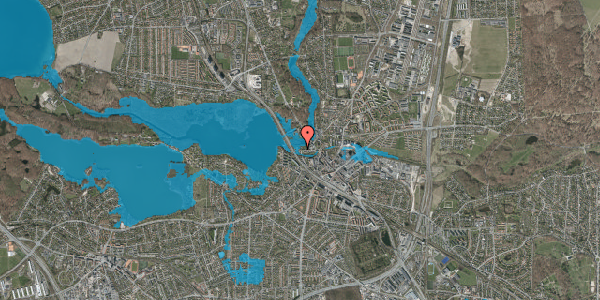 Oversvømmelsesrisiko fra vandløb på Rustenborgvej 12B, st. , 2800 Kongens Lyngby