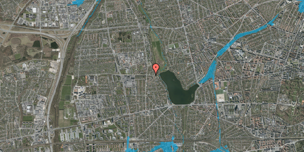 Oversvømmelsesrisiko fra vandløb på Elvergårdsvej 12B, 2610 Rødovre