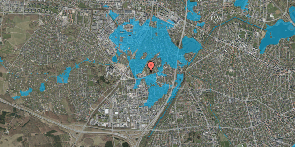 Oversvømmelsesrisiko fra vandløb på Røngård Alle 9B, 2610 Rødovre