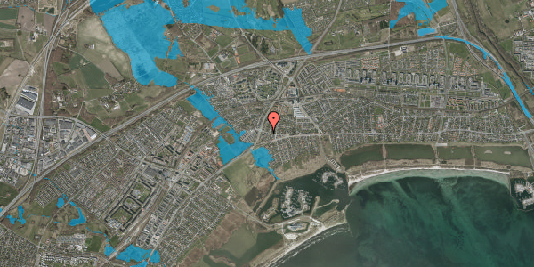 Oversvømmelsesrisiko fra vandløb på Bækkeskovvej 21, 2665 Vallensbæk Strand
