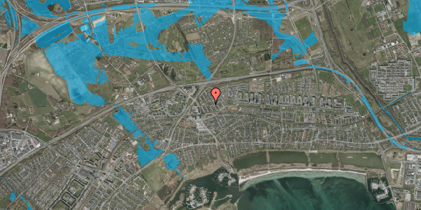 Oversvømmelsesrisiko fra vandløb på Egernbo 39, 2665 Vallensbæk Strand