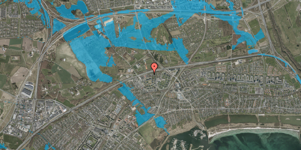 Oversvømmelsesrisiko fra vandløb på Egeskovvej 35, 2665 Vallensbæk Strand