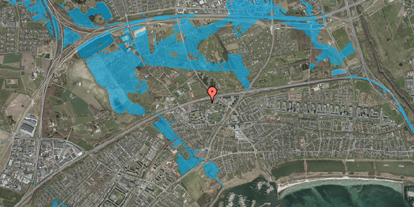 Oversvømmelsesrisiko fra vandløb på Egeskovvej 126, 2665 Vallensbæk Strand