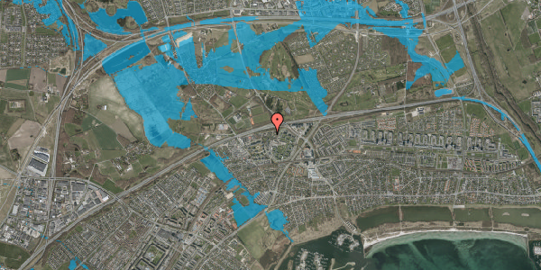 Oversvømmelsesrisiko fra vandløb på Egeskovvej 140, 2665 Vallensbæk Strand