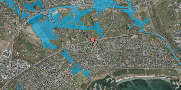 Oversvømmelsesrisiko fra vandløb på Gammelgårds Alle 17, 2. 28, 2665 Vallensbæk Strand