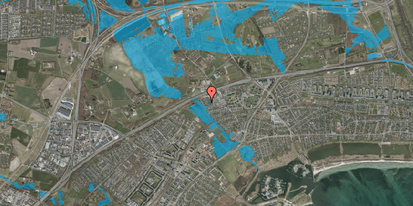 Oversvømmelsesrisiko fra vandløb på Gjeddesdalvej 7, 2665 Vallensbæk Strand