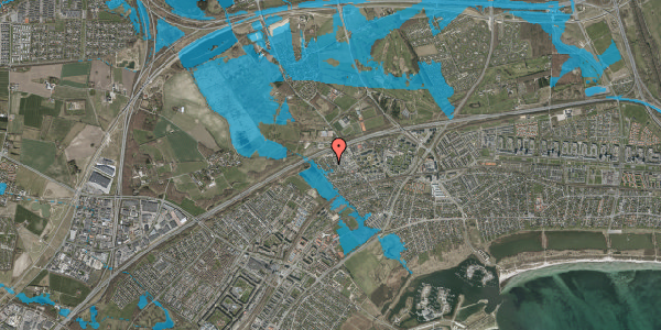 Oversvømmelsesrisiko fra vandløb på Gjeddesdalvej 10, 2665 Vallensbæk Strand