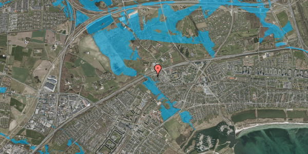 Oversvømmelsesrisiko fra vandløb på Gjeddesdalvej 15, 2665 Vallensbæk Strand