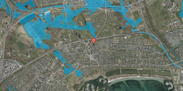 Oversvømmelsesrisiko fra vandløb på Hasselbo 1, 2665 Vallensbæk Strand