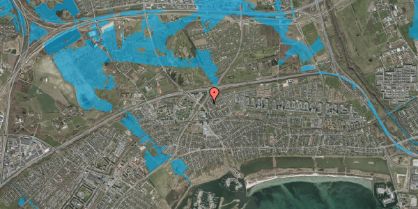Oversvømmelsesrisiko fra vandløb på Hasselbo 13, 2665 Vallensbæk Strand