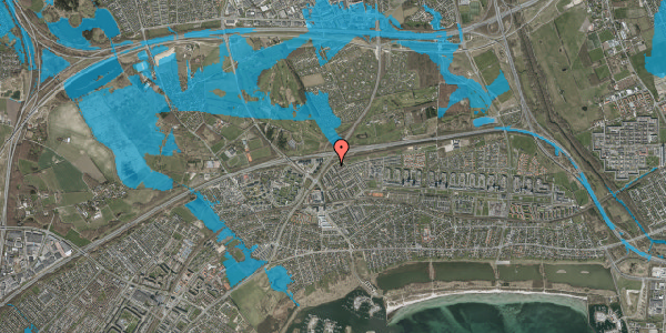 Oversvømmelsesrisiko fra vandløb på Humlebo 1, 2665 Vallensbæk Strand