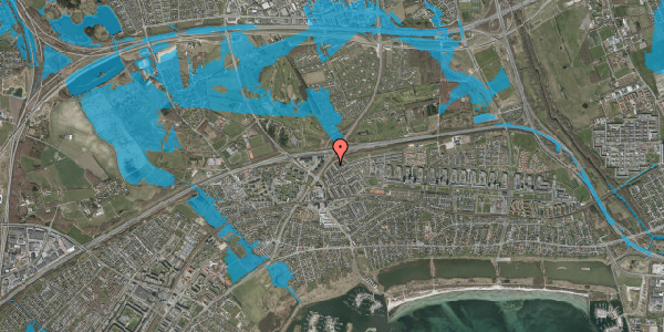 Oversvømmelsesrisiko fra vandløb på Humlebo 2, 2665 Vallensbæk Strand