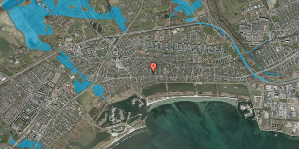 Oversvømmelsesrisiko fra vandløb på Hyttesvinget 52, 2665 Vallensbæk Strand