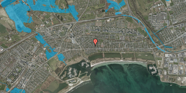 Oversvømmelsesrisiko fra vandløb på Hyttesvinget 56, 2665 Vallensbæk Strand