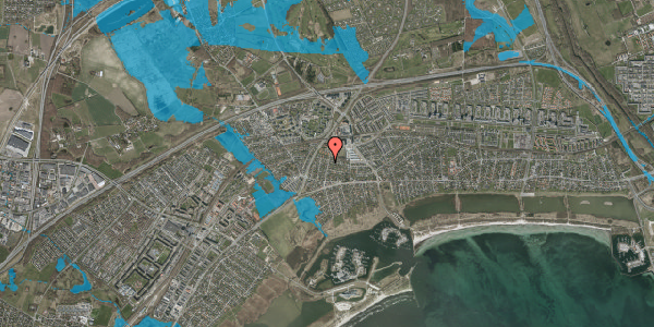 Oversvømmelsesrisiko fra vandløb på Højstrupvej 21, 2665 Vallensbæk Strand