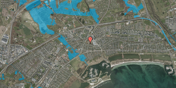 Oversvømmelsesrisiko fra vandløb på Højstrupvej 27, 2665 Vallensbæk Strand