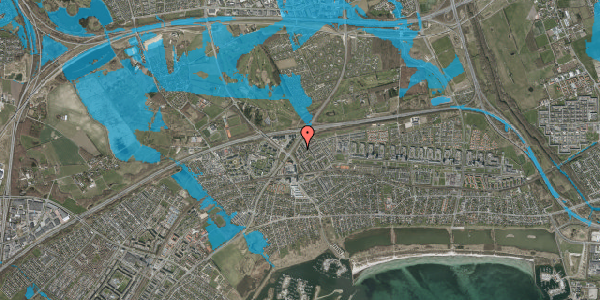Oversvømmelsesrisiko fra vandløb på Kløverbo 12, 2665 Vallensbæk Strand