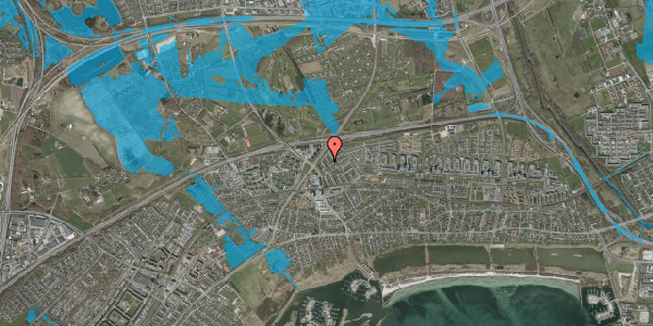 Oversvømmelsesrisiko fra vandløb på Kløverbo 18, 2665 Vallensbæk Strand