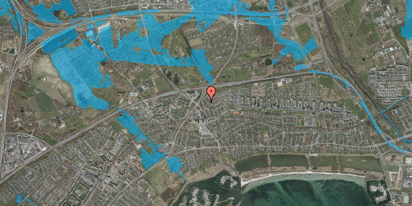 Oversvømmelsesrisiko fra vandløb på Kløverbo 24, 2665 Vallensbæk Strand