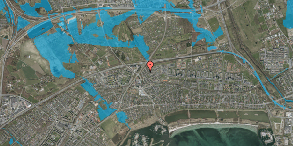 Oversvømmelsesrisiko fra vandløb på Kløverbo 35, 2665 Vallensbæk Strand