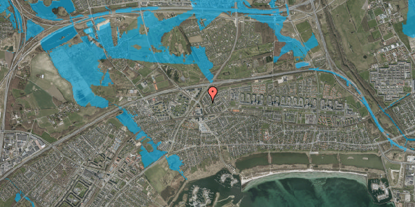 Oversvømmelsesrisiko fra vandløb på Kløverbo 40, 2665 Vallensbæk Strand