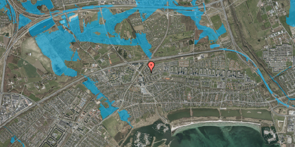 Oversvømmelsesrisiko fra vandløb på Kløverbo 42, 2665 Vallensbæk Strand