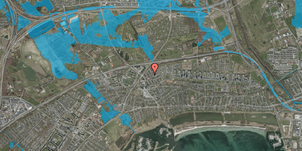 Oversvømmelsesrisiko fra vandløb på Kløverbo 53, 2665 Vallensbæk Strand
