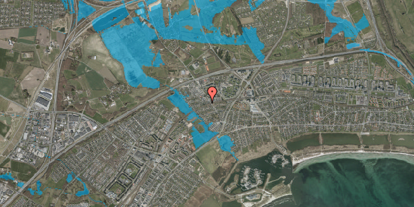 Oversvømmelsesrisiko fra vandløb på Liselundsvej 1E, 2665 Vallensbæk Strand