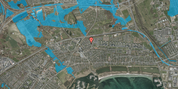 Oversvømmelsesrisiko fra vandløb på Mejsebo 13, 2665 Vallensbæk Strand