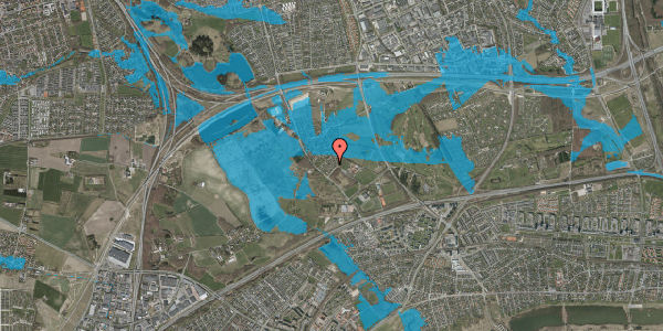 Oversvømmelsesrisiko fra vandløb på Møllestensvej 36, 2625 Vallensbæk