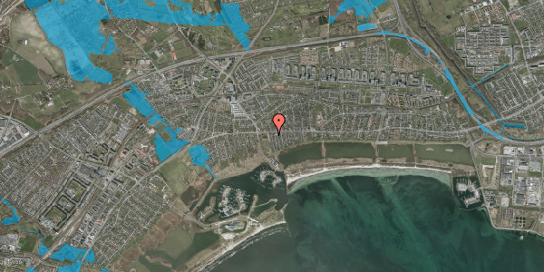 Oversvømmelsesrisiko fra vandløb på Plantagevej 3, 2665 Vallensbæk Strand