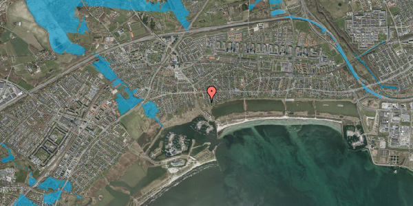 Oversvømmelsesrisiko fra vandløb på Plantagevej 14, 2665 Vallensbæk Strand