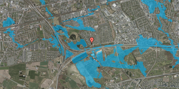 Oversvømmelsesrisiko fra vandløb på Rendsagervej 27, 2625 Vallensbæk