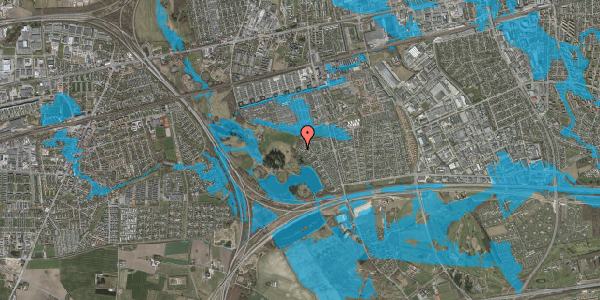 Oversvømmelsesrisiko fra vandløb på Rendsagervej 255, 2625 Vallensbæk
