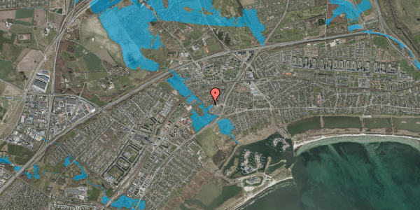 Oversvømmelsesrisiko fra vandløb på Risingevej 51, 2665 Vallensbæk Strand