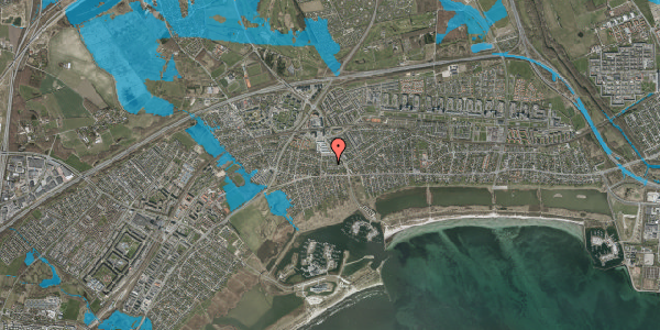 Oversvømmelsesrisiko fra vandløb på Skærsøvej 22, 2665 Vallensbæk Strand