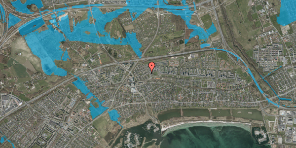 Oversvømmelsesrisiko fra vandløb på Spættebo 5, 2665 Vallensbæk Strand