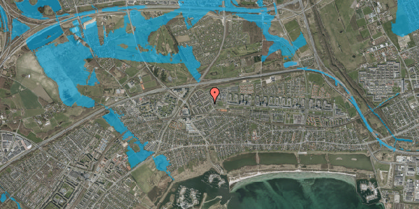Oversvømmelsesrisiko fra vandløb på Spættebo 7, 2665 Vallensbæk Strand
