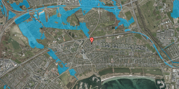 Oversvømmelsesrisiko fra vandløb på Stærebo 28, 2665 Vallensbæk Strand